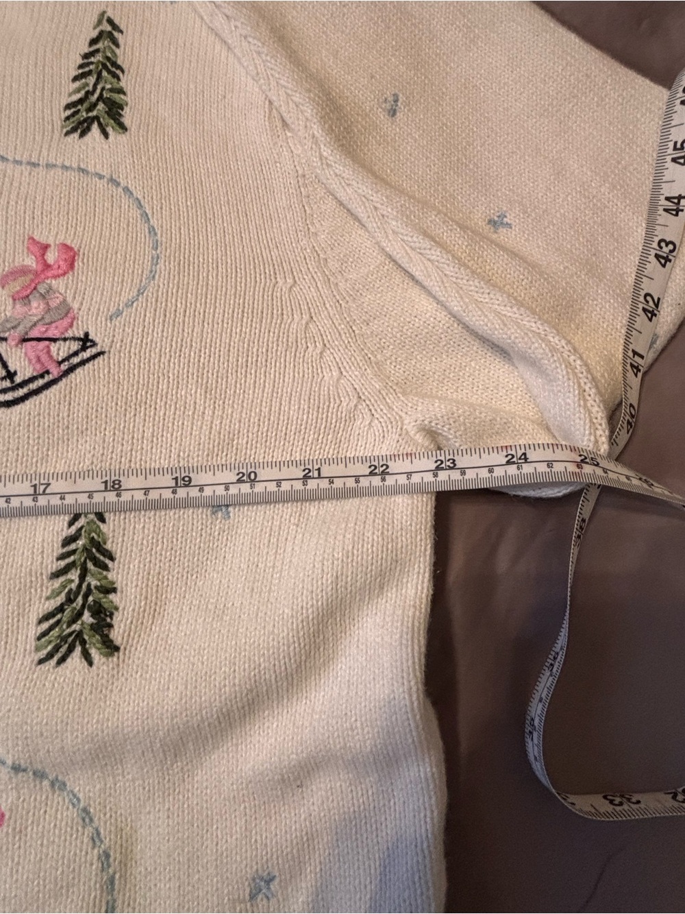 Vintage Crystal-Kobe Embroidered Ski Sweater Cardigan XL 90s Alpine Winter Full - Picture 5 of 9